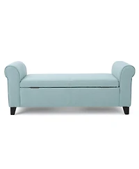 50" Upholstered Storage Ottoman Bench with Rolled Arms, Storage for Small Spaces-The Pop Home