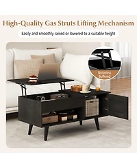 Gouun Lift Top Table with Storage and Hidden Compartment