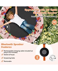 Gouun 36 Inch Mini Trampoline with Colorful Led Lights and Bluetooth Speaker