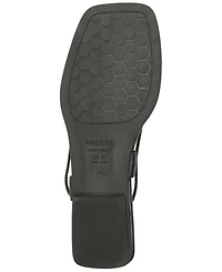 Arezzo Women's Siena Square Toe Ring Flat Sandals