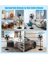 Gouun 16 Inch Pedestal Standing Fan Oscillating Pedestal Fan with 3 Speeds and Adjustable Height