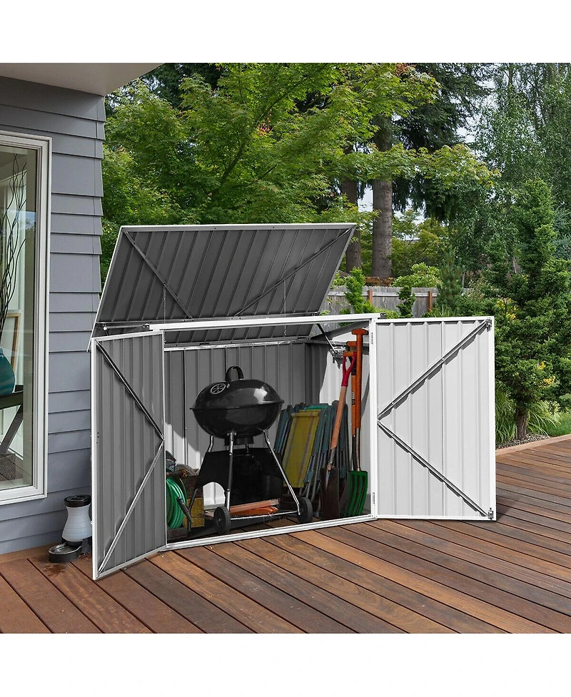 Gouun Horizontal Storage Shed 68 Cubic Feet for Garbage Cans