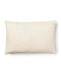Ihi Home Madera Cross Weave Pillow, Ivory, 14"x 20"