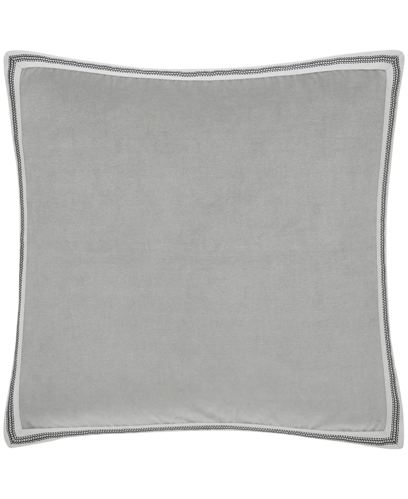 Ihi Home Meraki Cotton Velvet Border Pillow, 20"x 20"