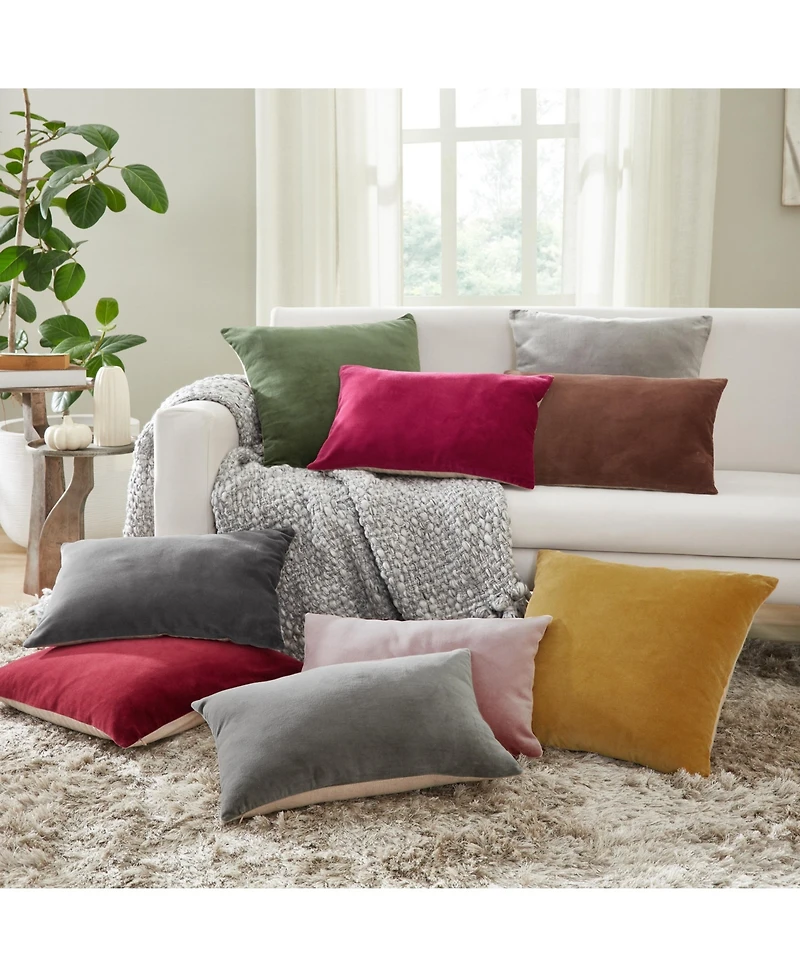 Ihi Home Stella Plush Velvet Decorative Pillow Cover, 14" x 20"