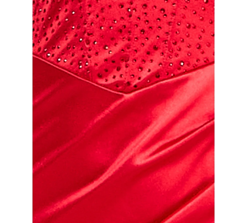 B Darlin Juniors' Satin Rhinestone Corset Gown, Created for Macy's