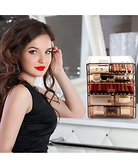 Sorbus 6 Drawer Acrylic Makeup Organizer Case for Cosmetics, Makeup and jewelry - Drawers with Diamond Detail