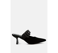 Onagra Microfiber Pointy Slip-On Mules
