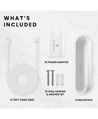 Wasserstein Power Adapter (5.2V 2A) with L-Shaped Usb-c Cable (26ft.) & Backplate