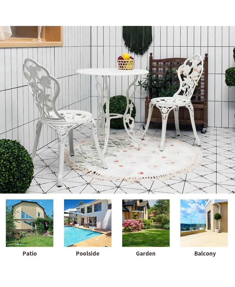Gouun Outdoor Cast Aluminum Patio Furniture Set with Design