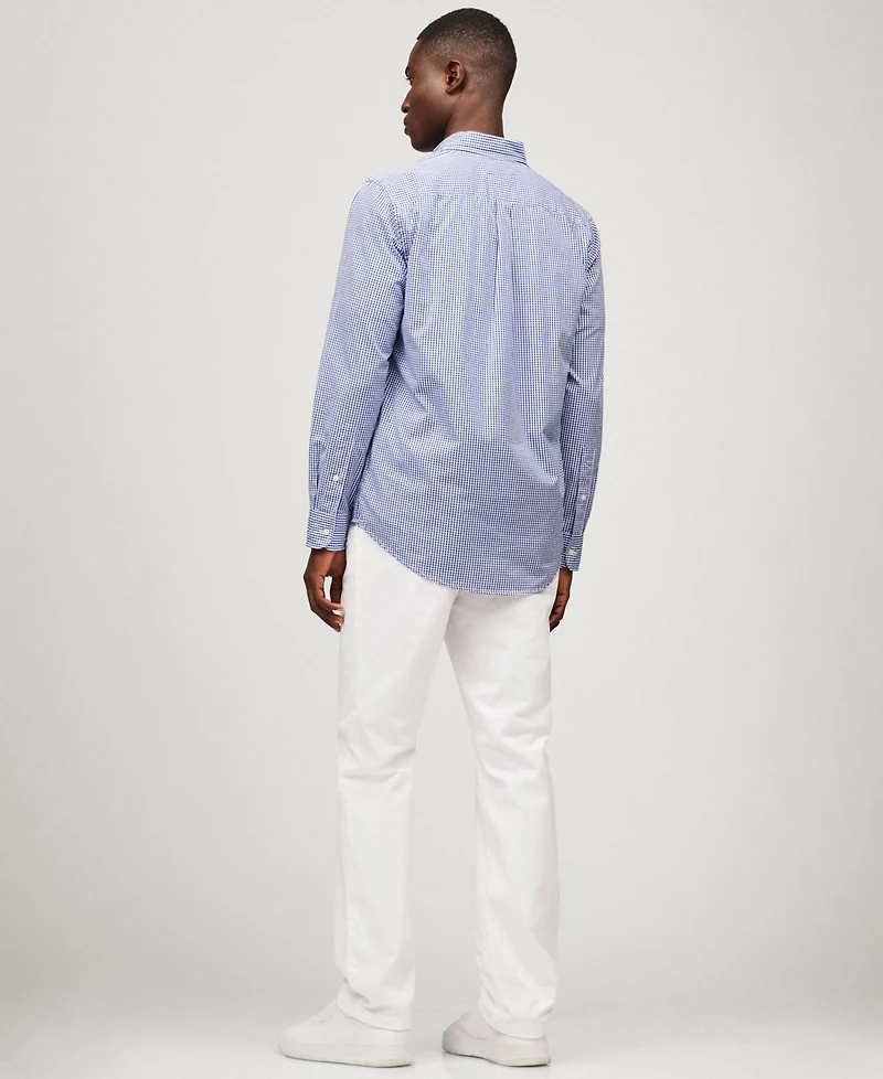 Tommy Hilfiger Men's Regular-Fit Flex Gingham Check Button-Down Poplin Shirt