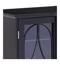 Kings Brand Furniture Wood Storage Sideboard Buffet Cabinet Console Table, Black