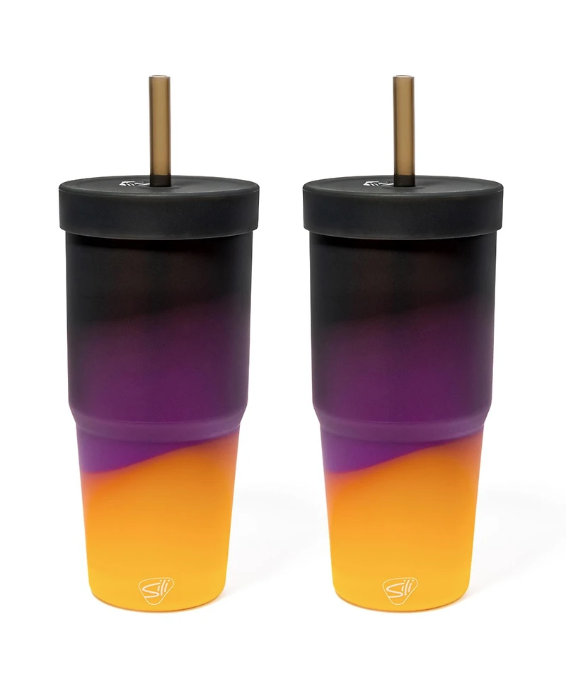 Straw Tumbler 32oz: 2 pk - Sun Storm