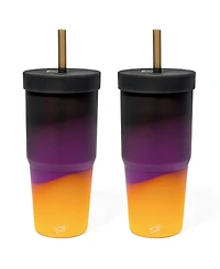 Straw Tumbler 32oz: 2 pk - Sun Storm