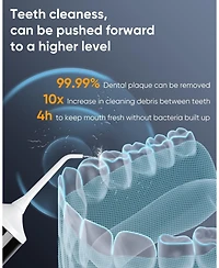 MySmile LP221 Uvc Sterilizable Cordless Water Flosser 335ML Tank Oled Display Dental with 4 Modes 8 Jet Tips & Storage Pouch for Home Travel