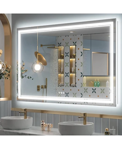 keonjinn Led Bathroom Mirror with Frontlit and Backlit