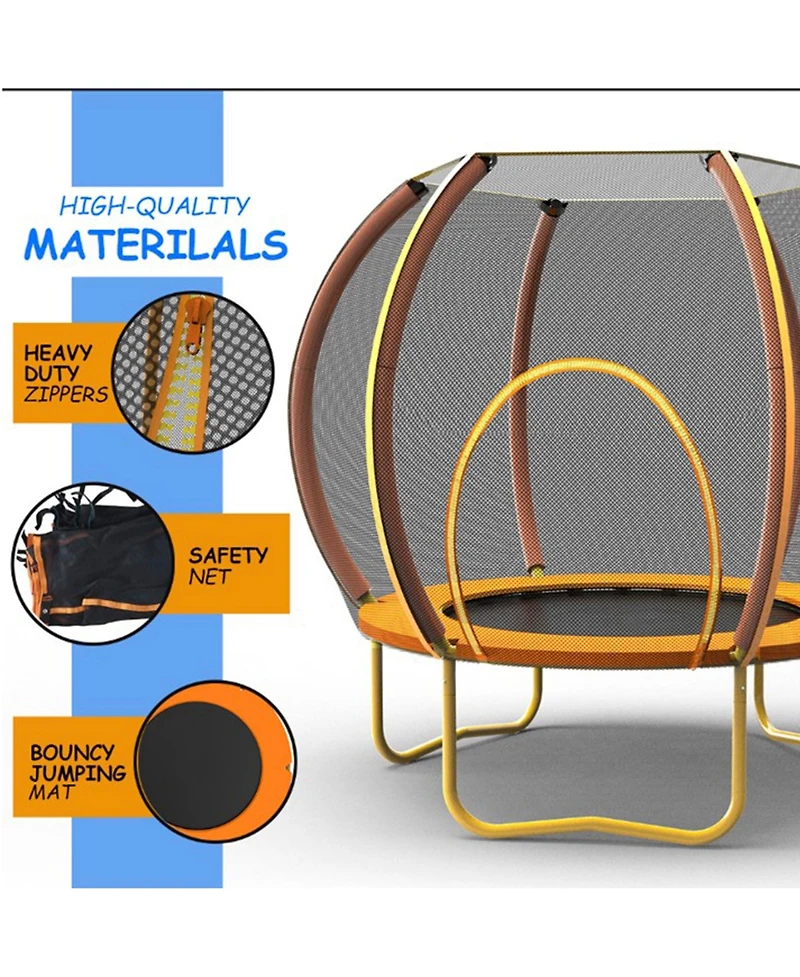 Inolait 42 Inches Kids Trampoline Bouncing Jumping Mat Recreational Trampoline with Enclosure Net and Heavy Duty Frame