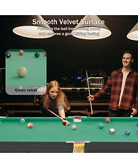 Sugift Foldable Portable Pool Table, Indoor Billiard Game Table w/2 Cues, Balls, Triangle & Chalk for Kids & Adults