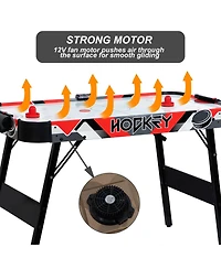 Sugift 48" Foldable Air Hockey Table, Mid-Size Indoor Game Table w/Led Scoreboard, Pushers & Pucks, Easy Assembly