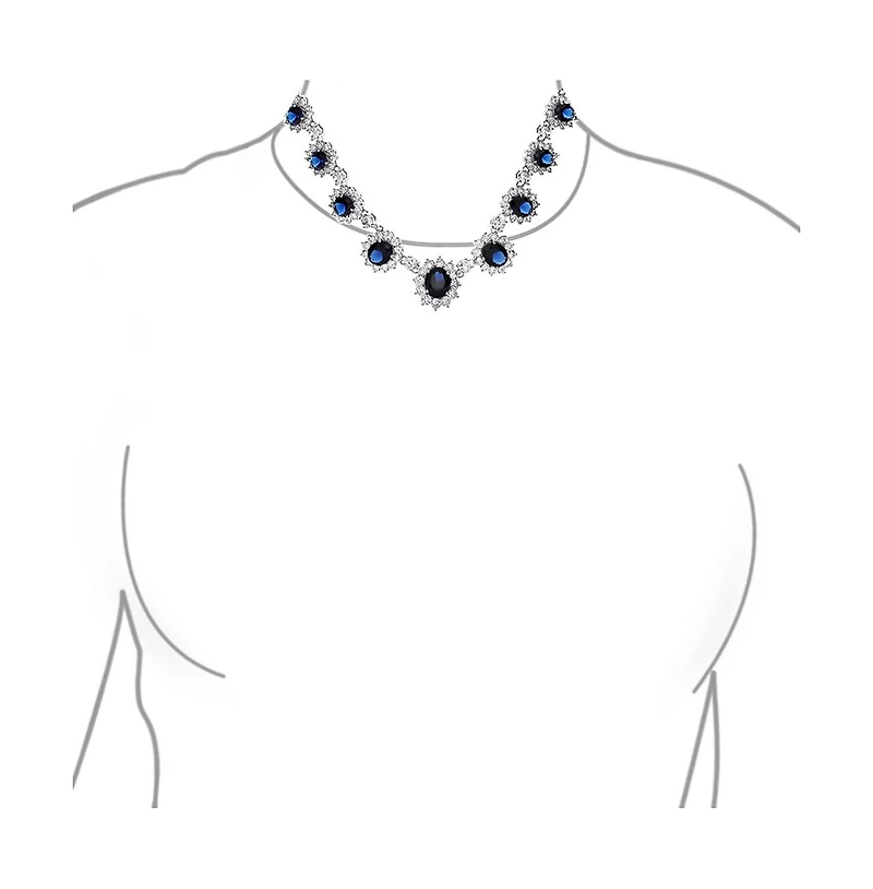 Bling Jewelry Antique Style Necklace And Earrings Set With Royal Blue Royal Blue Perfect s