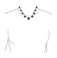 Bling Jewelry Antique Style Necklace And Earrings Set With Royal Blue Royal Blue Perfect s