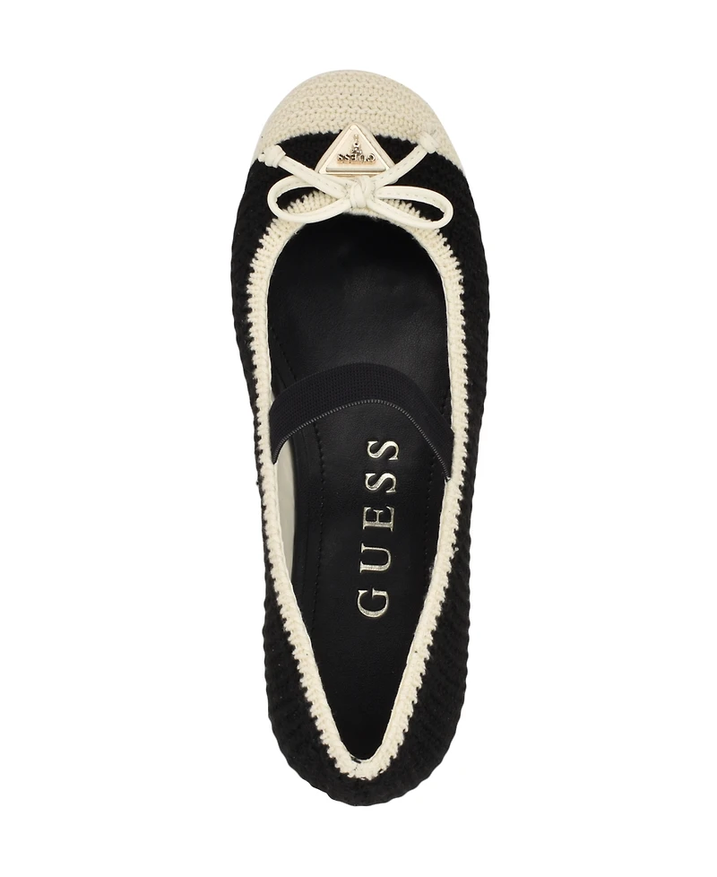 Guess Women's Maysa Crochet Knit Mary Jane Flats