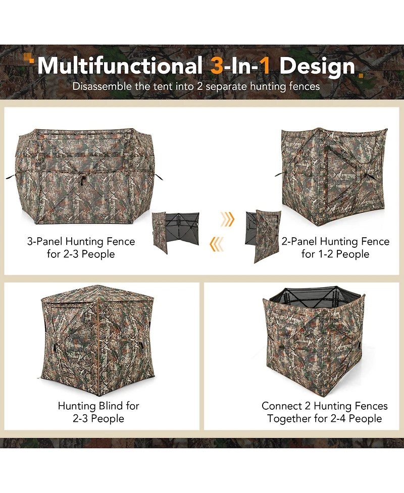 Gouun 5-in-1 Detachable Hunting Blind for 2-3 People with Skylight