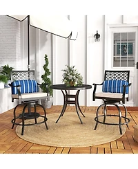 Gouun Set of 2 Outdoor Bar Height Chair with Soft Cushions