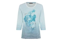 Olsen Women's Stripe & Placement Print T-Shirt