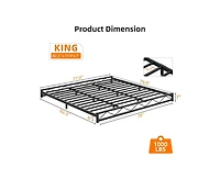 gaomon 6 Inches King Size Metal Platform Bed Frame,Low Bed Frame with Steel Slat Support, Mattress Foundation, No Box Spring Needed, Easy Assembly