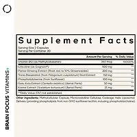 Codeage Brain Focus Vitamins+ Nootropic Supplement with Citicoline as Cognizin, Panax Ginseng, Resveratrol, Gotu Kola, Vitamin B12 Methylcobalamin