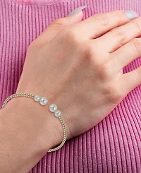 Macy's Cultured Freshwater Pearl (4mm 7mm) Cuff Bracelet in 14k Yellow Gold