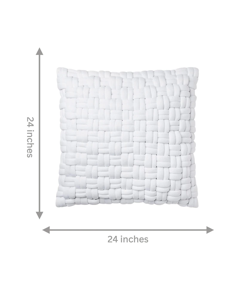 Ihi Home Caden Woven Pillow, 22"x 22", White