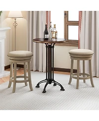 Gouun 26 Inches Swivel Bar Stools Set of 2 wth Wooden Frame-26.5 inches