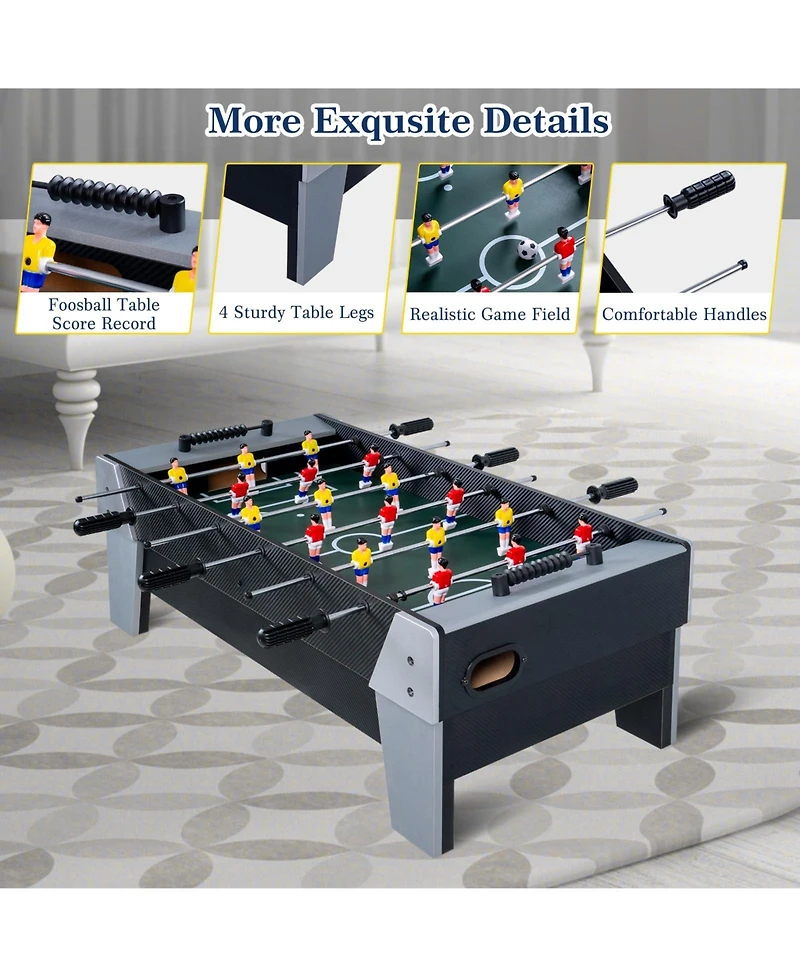 Sugift 4-in-1 Mini Multi Game Table, Combination Game Table, Childrens Combo Arcade Set with Pool Billiards, Hockey, Foosball and Table Tennis
