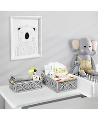 Sorbus 2-Pack Handmade Storage Paper Rope Baskets Set: Bohemian Design for Household Essentials - Durable, Compact, Perfect All Decor