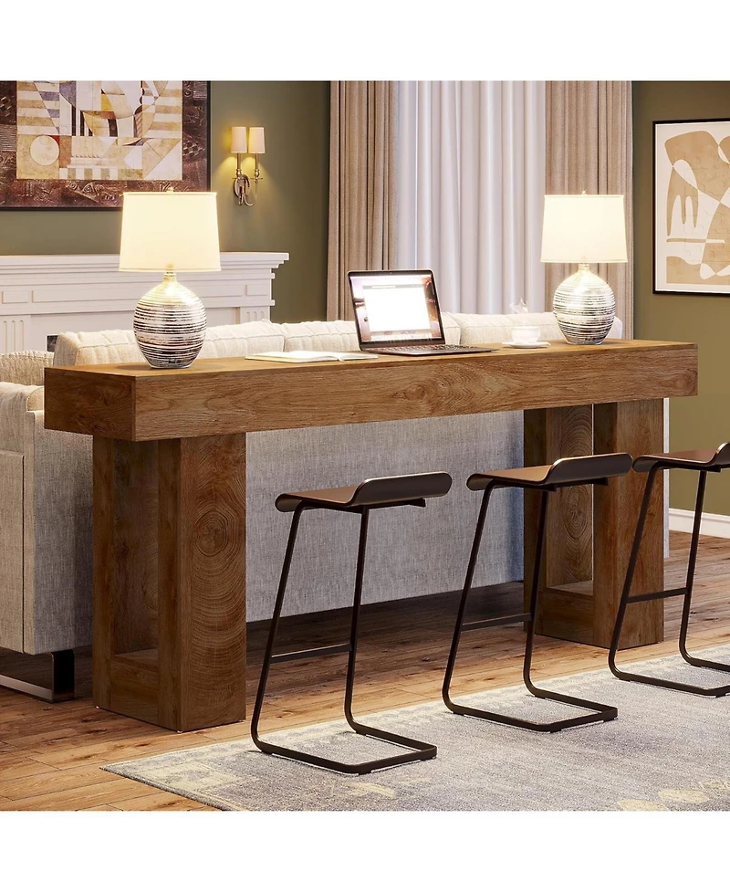 Tribesigns Long Console Table, 63 inches Wooden Rectangular Sofa Table for Behind the Couch, Farmhouse Entryway Hallway, Living Room, and En