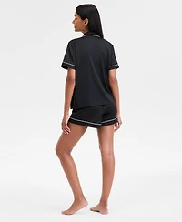 I.n.c International Concepts Women's Stretch Satin Short-Sleeve Pajama Set