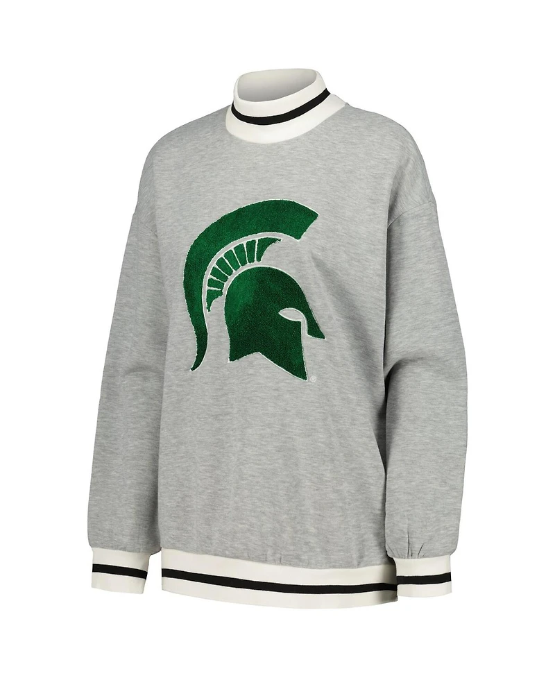 Gameday Couture Women's Ash Michigan State Spartans It To Win Sporty Mock Neck Pullover Sweatshirt