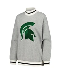 Gameday Couture Women's Ash Michigan State Spartans It To Win Sporty Mock Neck Pullover Sweatshirt
