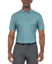 Pga Tour Men's Flamingo Geo-Print Performance Golf Polo Shirt
