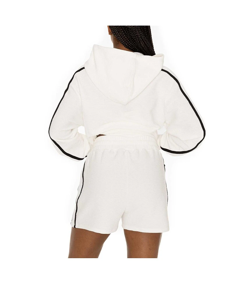 Gameday Couture Women's Cream Purdue Boilermakers Down, Set, Go Pullover Hoodie and Shorts Set