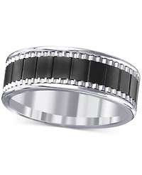 Men's Black Ceramic & Stainless Steel Band