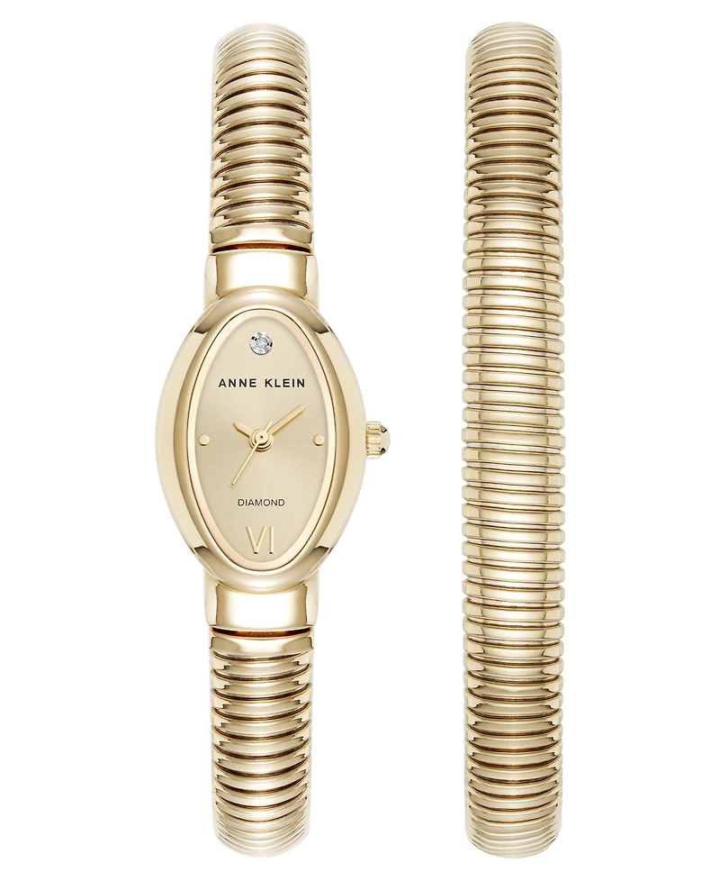 Anne Klein Women's Quartz Contemporary Gold-Tone Alloy Bracelet Watch, 20mm
