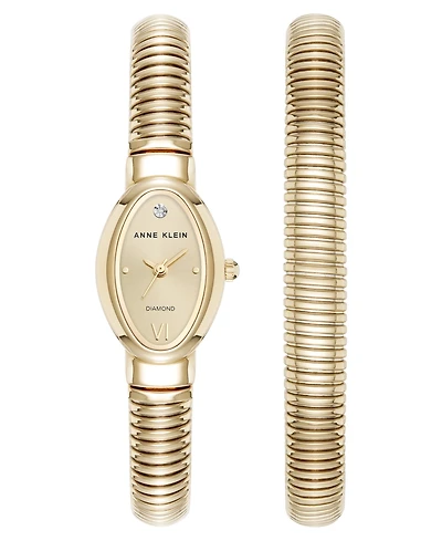 Anne Klein Women's Quartz Contemporary Gold-Tone Alloy Bracelet Watch, 20mm