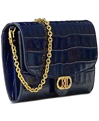 Lauren Ralph Adair Croc-Embossed Leather Small Crossbody