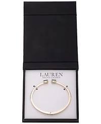 Lauren Ralph Gold-Tone Square Stone Bangle Bracelet