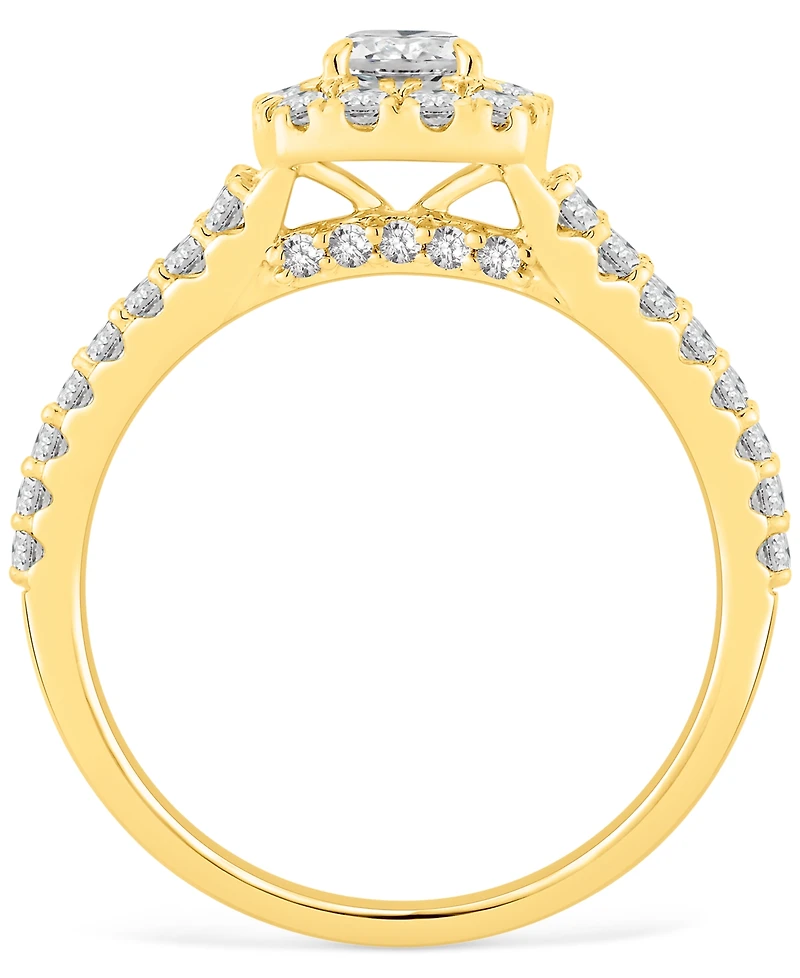 Diamond Halo Engagement Ring (1 ct. t.w.) in 14k Yellow Gold