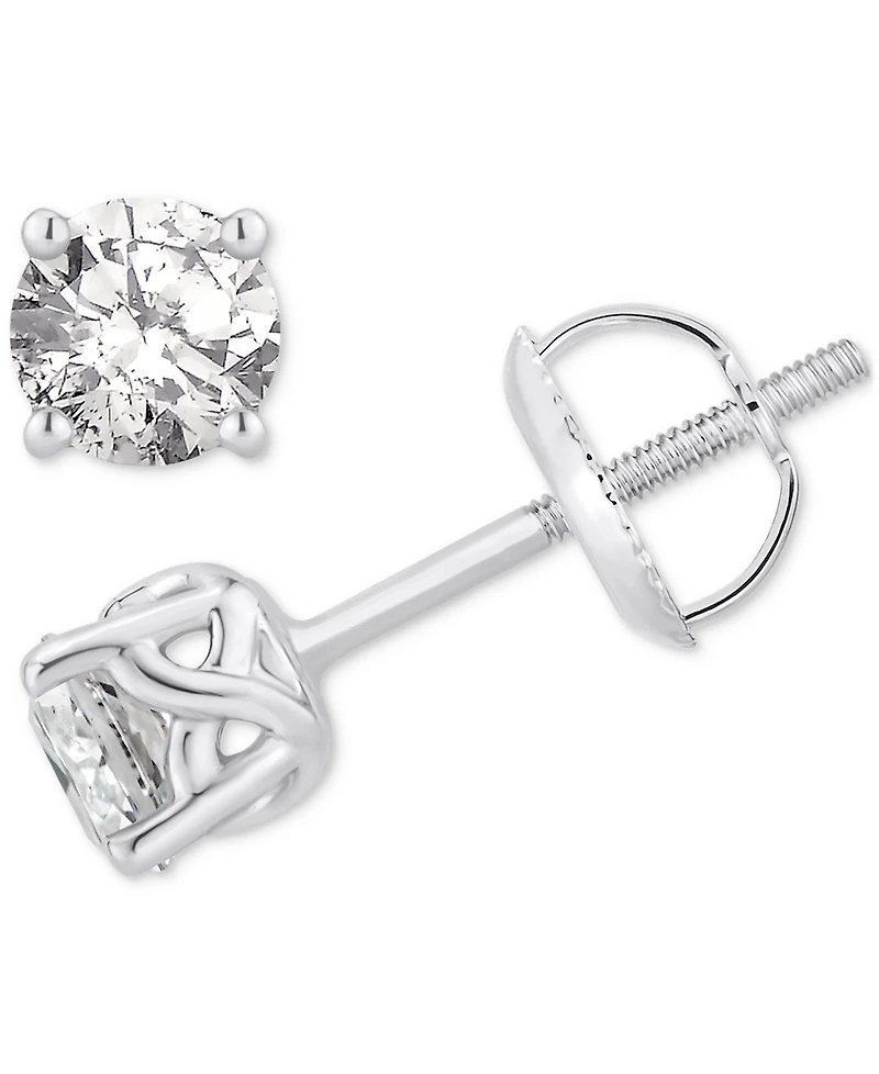Gia Certified Diamond Stud Earrings (1/2 ct. t.w.) in 14k White Gold