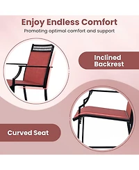 Gouun Outdoor Counter Stools Set of 2 Heavy-Duty Barstools with Footrest and Armrests